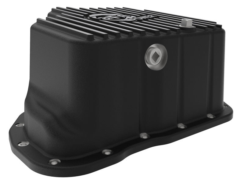 aFe 011-16 GM Diesel Trucks V8-6.6L LML Engine Oil Pan Black POWER Pro Series w/ Machined Fins - Image 7