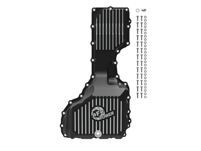 aFe 17-19 GM Diesel V8-6.6L L5P Engine Oil Pan w/ Machined Fins - Image 2