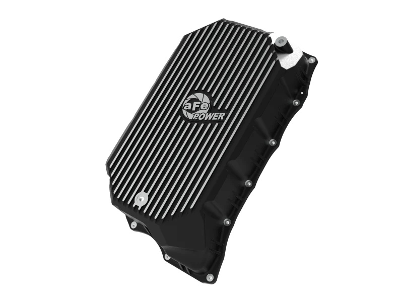 aFe 20-25 GM Diesel V8-6.6L L5P Transmission Pan w/ Machined Fins - Black