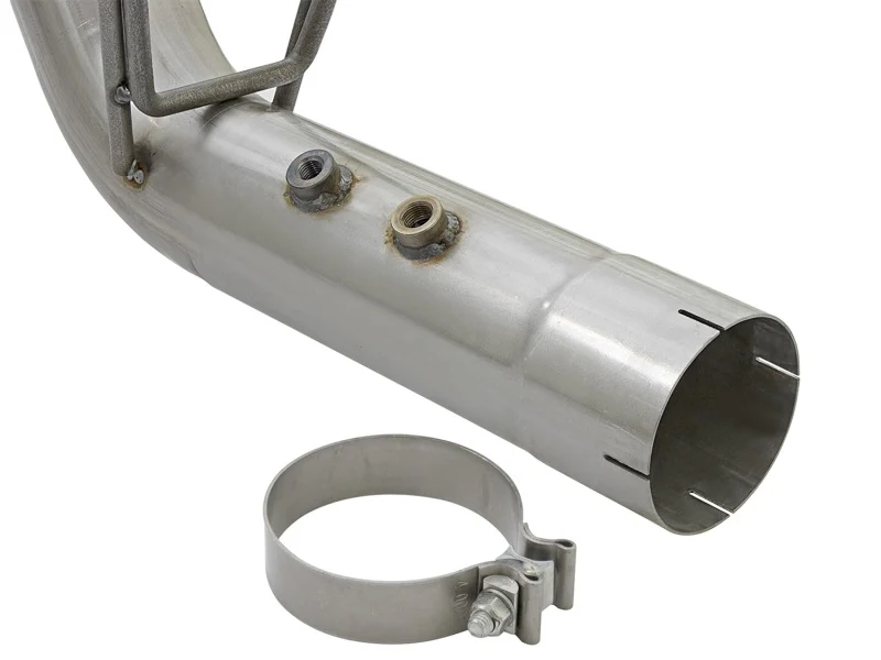 aFe ATLAS 4in DPF-Back Alum Steel Exhaust System w/Dual Exit Polished Tip 2017 GM Duramax 6.6L (td) - Image 3
