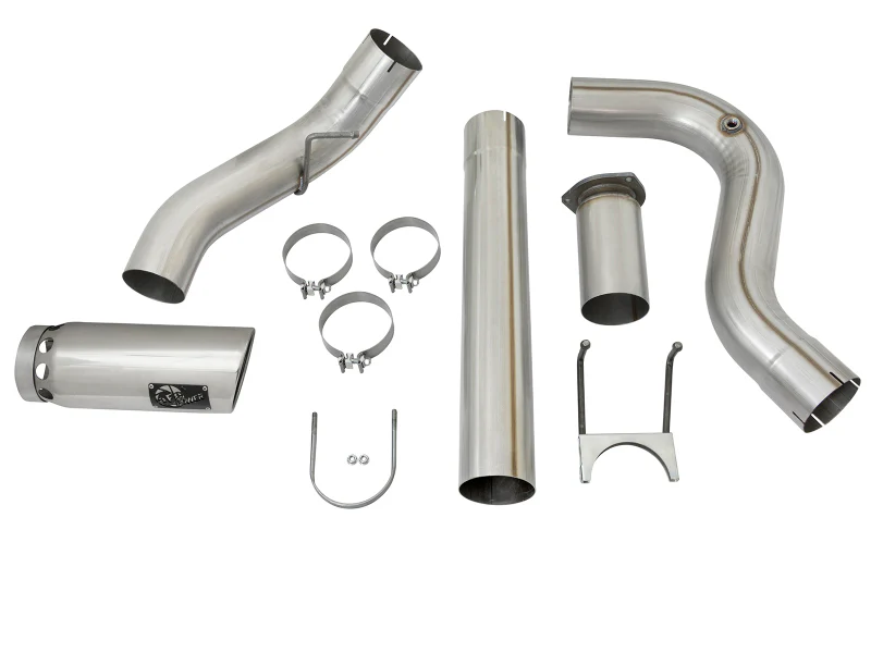 aFe ATLAS 5in DPF-Back Alum Steel Exhaust System w/Polished Tip 2017 Ford Diesel Trucks V8-6.7L (td) - Image 6