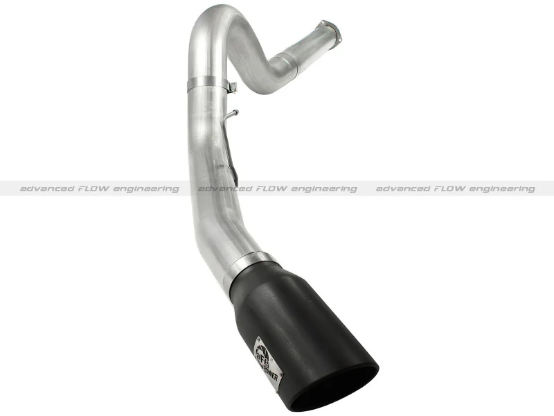aFe Atlas 5in DPF-Back Aluminized Steel Exh Sys Ford Diesel Trucks 11-14 v8-6.7L td wrinkled blk tip - Image 2