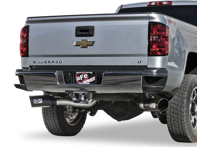 aFe Atlas Exhaust 4in Dual DPF-Back Al Steel w/ Black Tips 16-17 GM Diesel Truck V8-6.6L (td) LML - Image 3