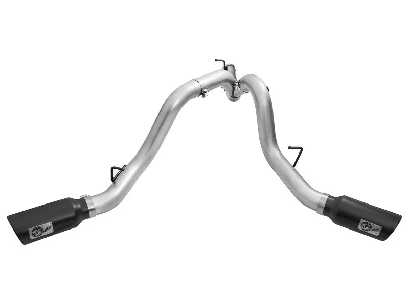 aFe Atlas Exhaust 4in Dual DPF-Back Al Steel w/ Black Tips 16-17 GM Diesel Truck V8-6.6L (td) LML - Image 4