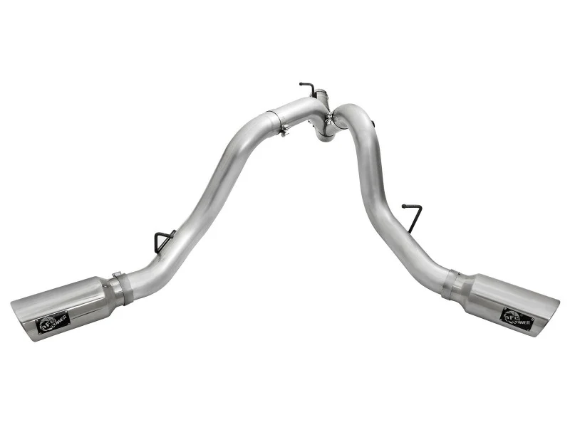 aFe Atlas Exhaust 4in Dual DPF-Back Al Steel w/ Pol Tips 16-17 GM Diesel Truck V8-6.6L (td) LML - Image 5