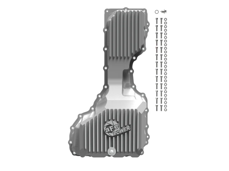 aFe GM Diesel Trucks 20-25 V8-6.6L L5P POWER Street Series Engine Oil Pan Raw w/ Machined Fins - Image 2
