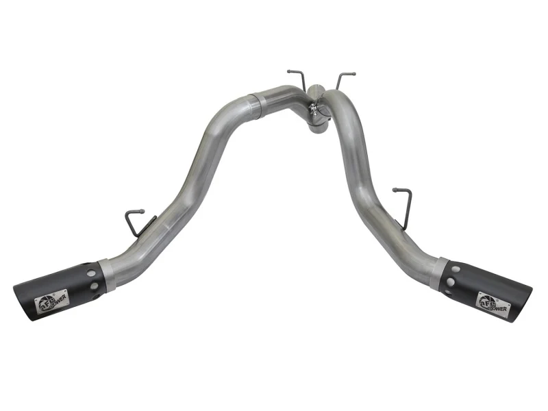 aFe LARGE BORE-HD 4in 409-SS DPF-Back Exhaust w/Dual Black Tips 2017 GM Duramax V8-6.6L (td) L5P - Image 5