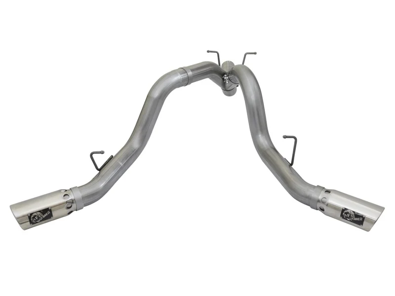 aFe Large Bore-HD 4in 409-SS DPF-Back Exhaust w/Dual Polished Tips 2017 GM Duramax V8-6.6L (td) L5P - Image 5