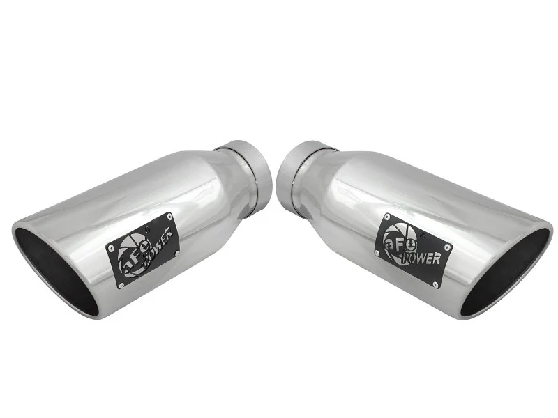 aFe Large Bore-HD 4in 409 Stainless Steel DPF-Back Exhaust w/Polished Tips 15-16 Ford Diesel Truck - Image 3