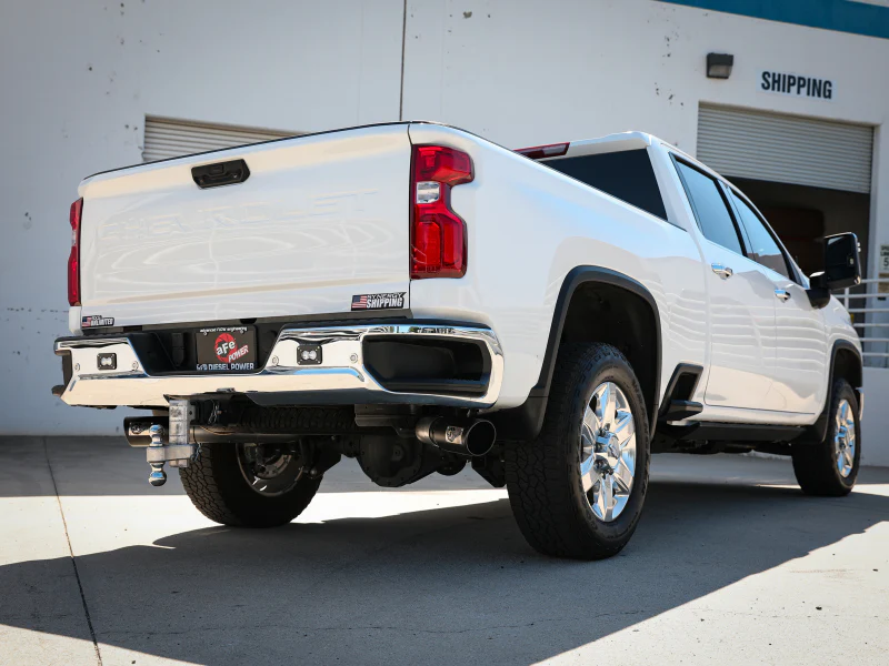aFe Large Bore-HD 4in 409SS DPF-Back Exhaust System w/Black Tip 20 GM Diesel Trucks V8-6.6L (td) L5P - Image 3