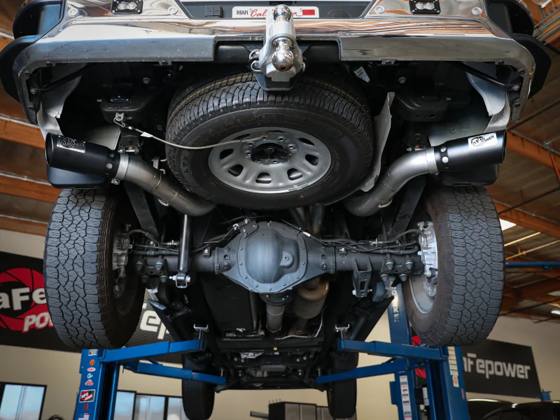 aFe Large Bore-HD 4in 409SS DPF-Back Exhaust System w/Black Tip 20 GM Diesel Trucks V8-6.6L (td) L5P - Image 4