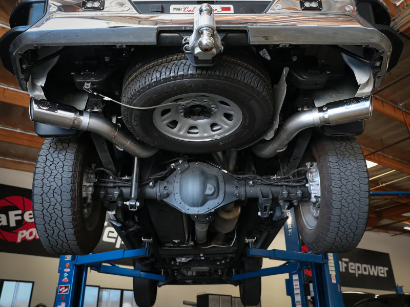 aFe Large Bore-HD 4in 409SS DPF-Back Exhaust System w/Polished Tips 20 GM Diesel Trucks V8-6.6L - Image 4