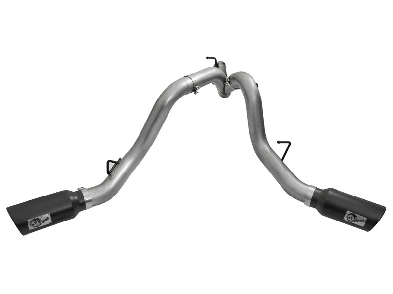 aFe LARGE Bore HD 4in Dual DPF-Back SS Exhaust w/Black Tip 16-17 GM Diesel Truck V8-6.6L (td) LML - Image 5
