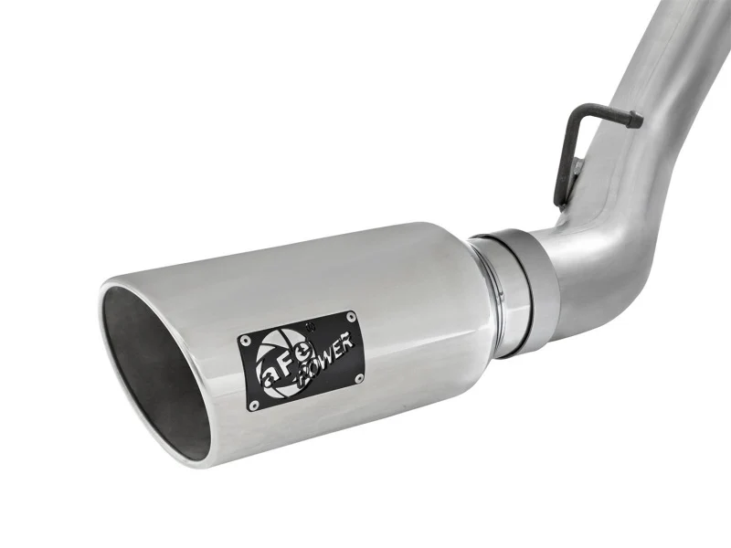 aFe LARGE Bore HD 4in Dual DPF-Back SS Exhaust w/Polished Tip 16-17 GM Diesel Truck V8-6.6L (td) LML - Image 4