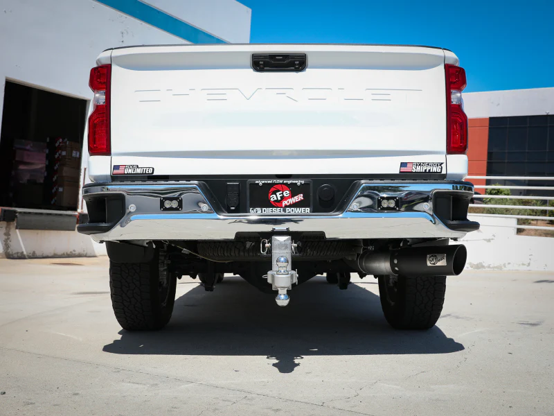 aFe Large Bore-HD 5 IN 409 SS DPF-Back Exhaust System w/Black Tip 20-21 GM Truck V8-6.6L - Image 2