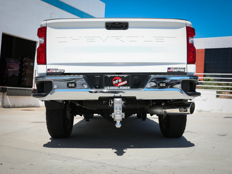 aFe Large Bore-HD 5 IN 409 SS DPF-Back Exhaust System w/Polished Tip 20-23 GM Truck V8-6.6L - Image 2