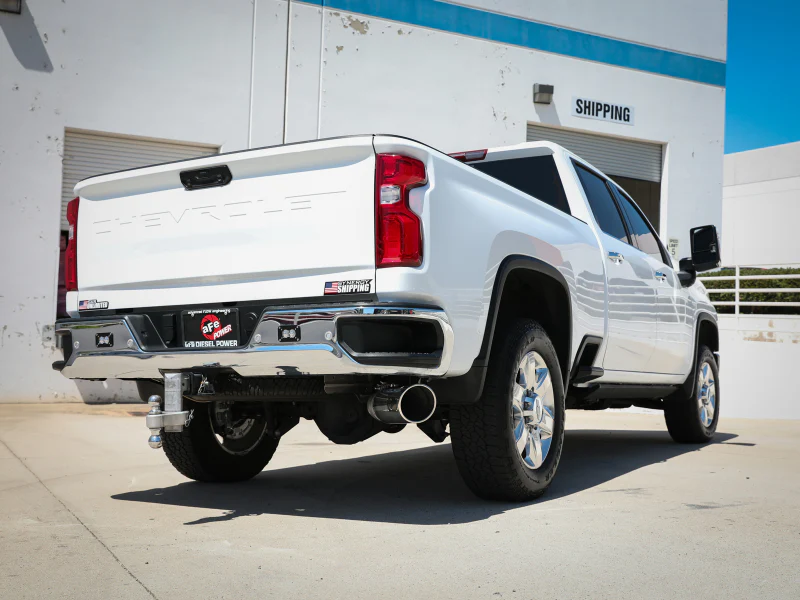 aFe Large Bore-HD 5 IN 409 SS DPF-Back Exhaust System w/Polished Tip 20-23 GM Truck V8-6.6L - Image 4