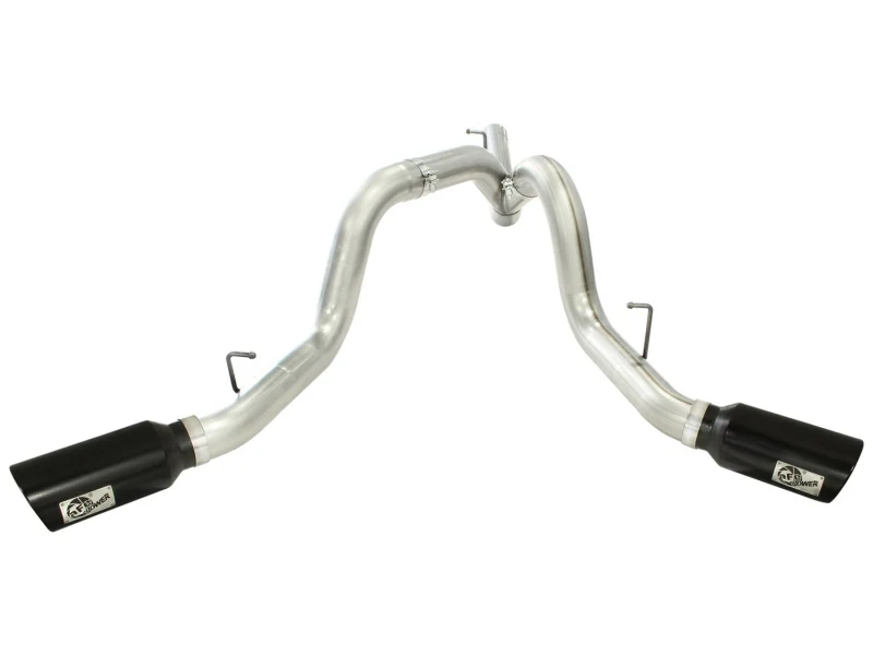 aFe MachForce XP Exhaust 4inch DP-Back All SS 2011-14 GM Diesel Trucks V8-6.6L LML Black Tips - Image 6