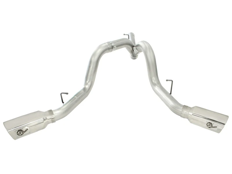 aFe MACHForce XP Exhaust Aluminized Dual Split DPF Back 11-15 GM Diesel Truck V8-6.6L (td) (pol tip) - Image 6