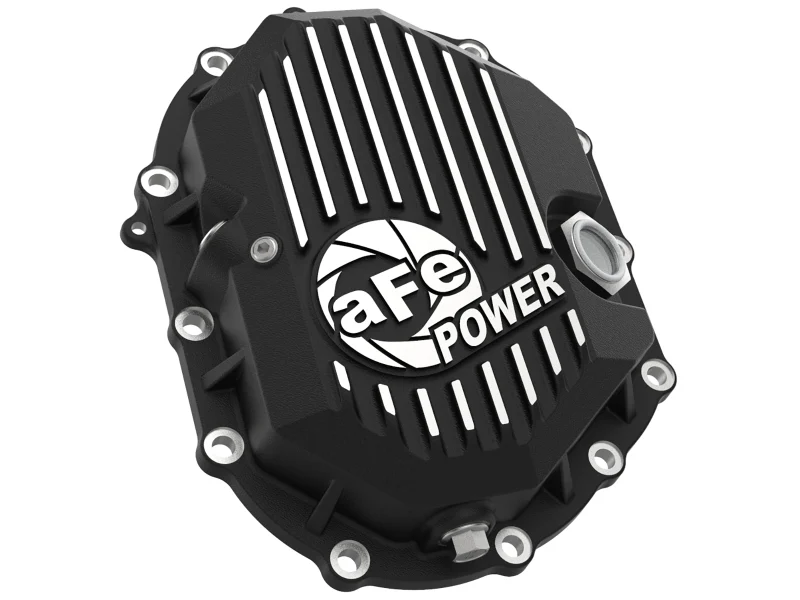 AFE Power 11-18 GM 2500-3500 AAM 9.25 Axle Front Diff Cover Black Machined w/ 2 Qts 75w90 Oil - Image 2