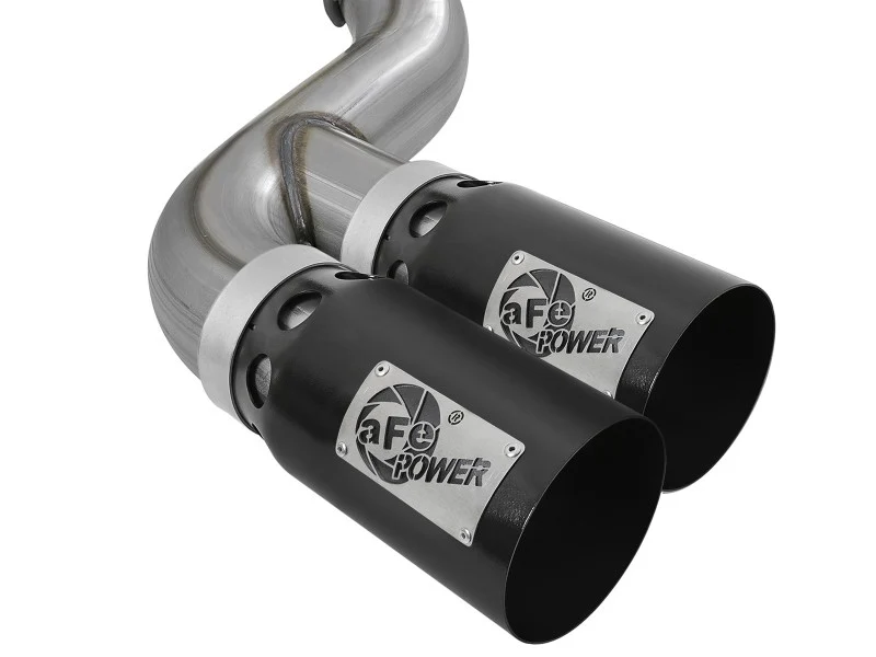 aFe Power 15-16 Ford F250/F350 6.7L Diesel Rebel XD 4in 409 SS DPF-Back Exhaust System - Black Tips - Image 3