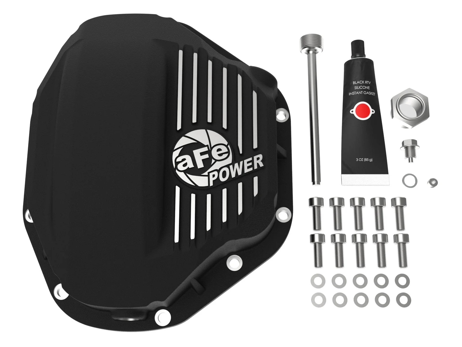 aFe Power Dana 80 Rear Differential Cover with Machined Fins 46-70032 - Image 5