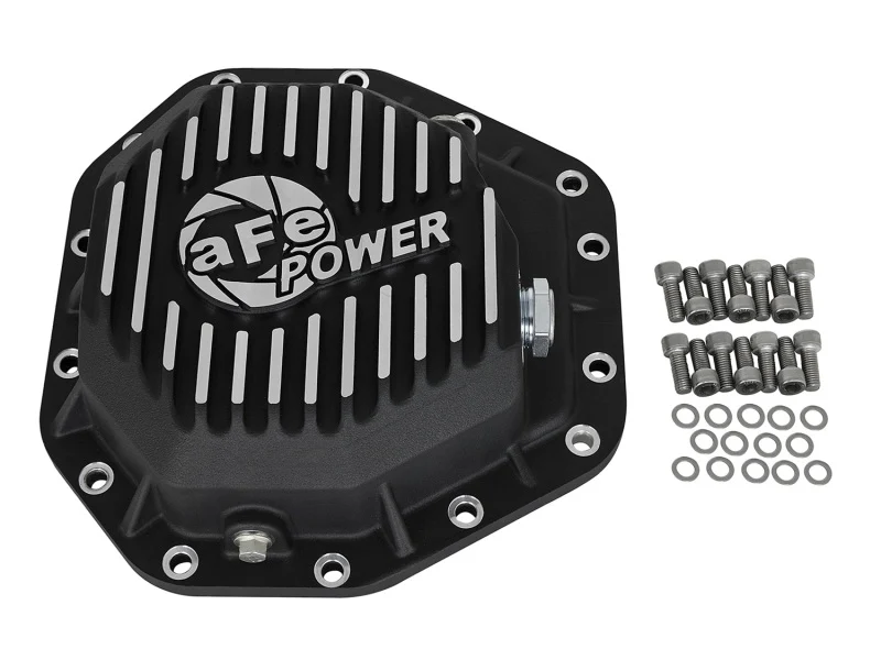 aFe Power Pro Ser Rear Diff Cover Black w/Mach Fins 2017 Ford Diesel Trucks V8-6.7L(td) Dana M275-14 - Image 6