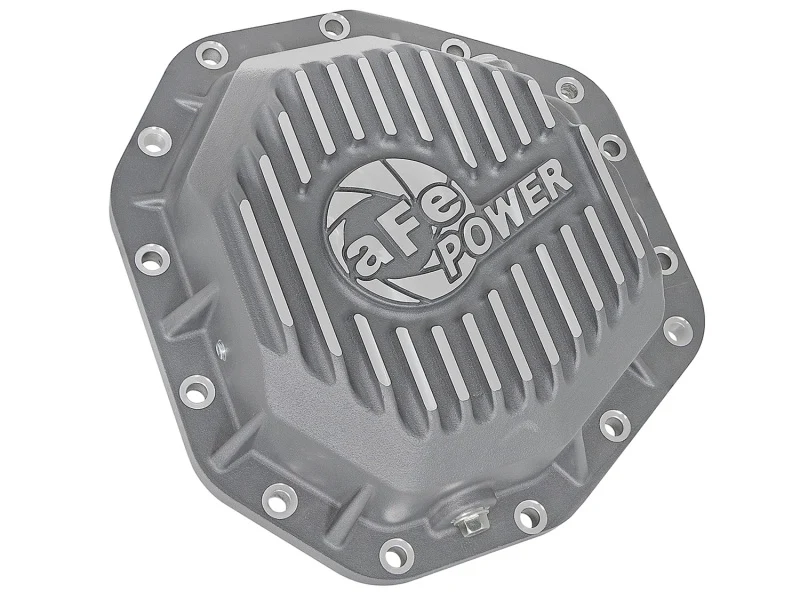aFe Power Street Ser Rear Diff Cover Raw w/Mach Fin 2017 Ford Diesel Trucks V8-6.7L(td) Dana M275-14 - Image 3