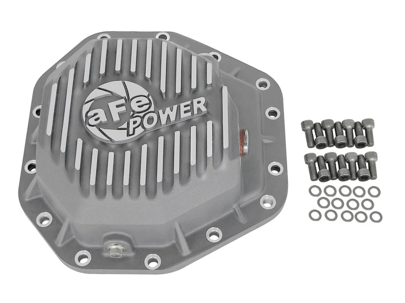 aFe Power Street Ser Rear Diff Cover Raw w/Mach Fin 2017 Ford Diesel Trucks V8-6.7L(td) Dana M275-14 - Image 4