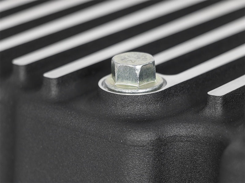 AFE Pro Series Engine Oil Pan Black w/Machined Fins; 11-16 Ford Powerstroke V8-6.7L (td) - Image 3