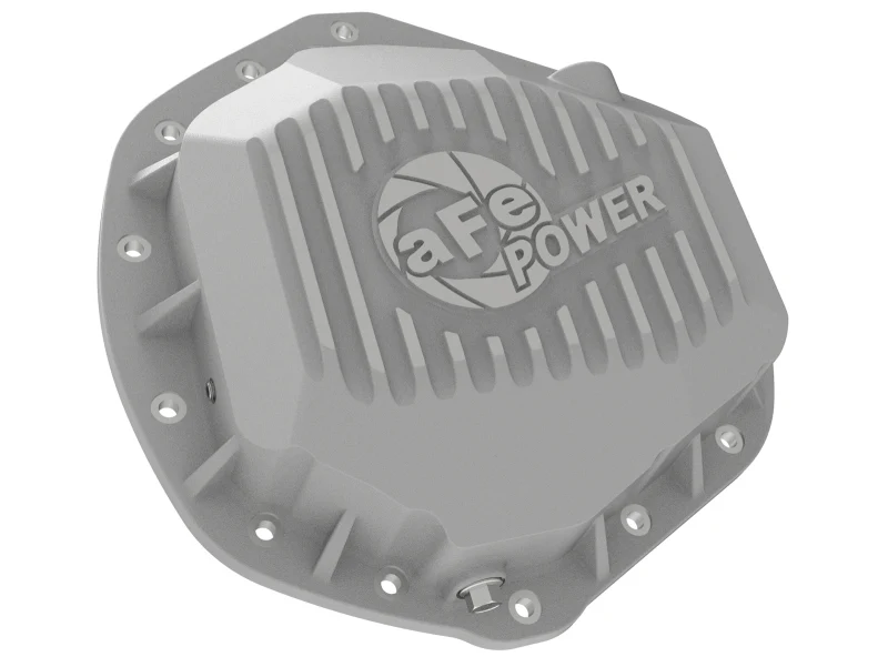 aFe Street Series Rear Differential Cover Raw w/ Machined Fins 01-18 GM Diesel Trucks V8-6.6L (td) - Image 2
