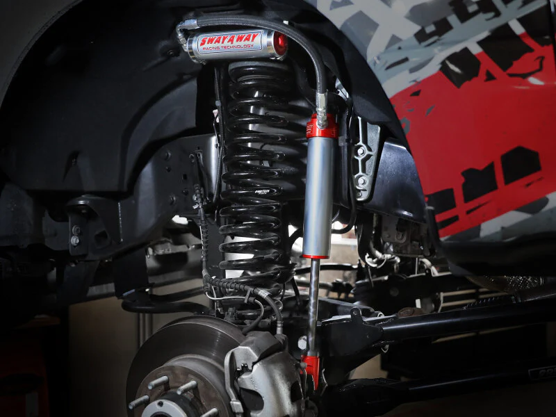 aFe Sway-A-Way 2.5 Front Shock Kit w/ Remote Reservoirs for 4-6 IN Lifts Ford F-250/F-350 17-24 4WD - Image 2