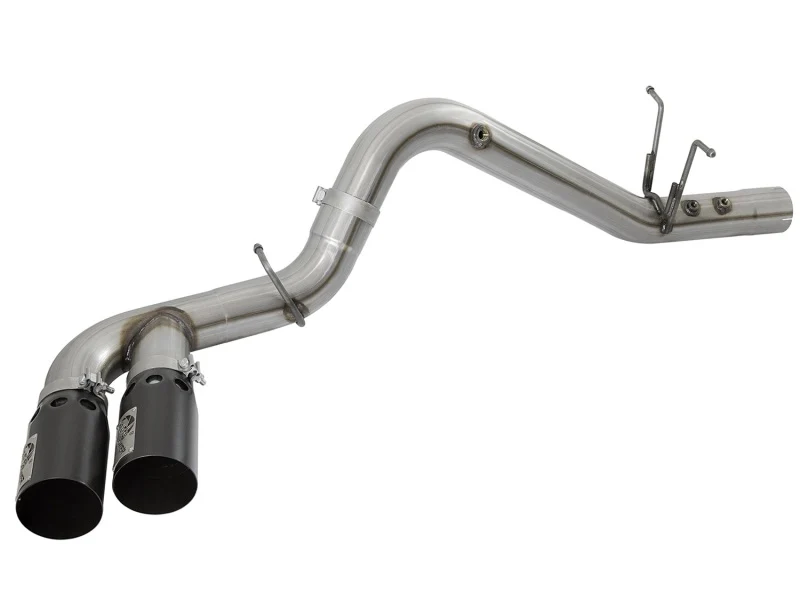 aFe Victory Series 4in 409-SS DPF-Back Exhaust w/ Dual Black Tips 2017 GM Duramax V8-6.6L(td) L5P - Image 2