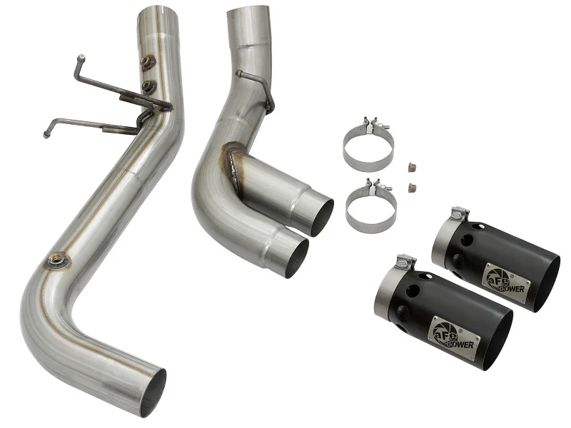 aFe Victory Series 4in 409-SS DPF-Back Exhaust w/ Dual Black Tips 2017 GM Duramax V8-6.6L(td) L5P - Image 6