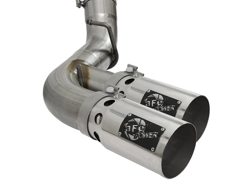 aFe Victory Series 4in 409-SS DPF-Back Exhaust w/ Dual Polished Tips 2017 GM Duramax V8-6.6L(td) L5P - Image 5