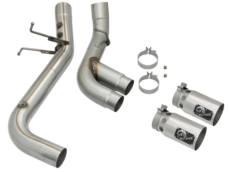 aFe Victory Series 4in 409-SS DPF-Back Exhaust w/ Dual Polished Tips 2017 GM Duramax V8-6.6L(td) L5P - Image 7