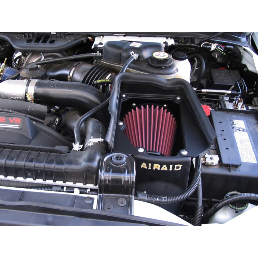 Airaid 03-07 Ford Power Stroke 6.0L Diesel MXP Intake System w/o Tube (Oiled / Red Media) - Image 3