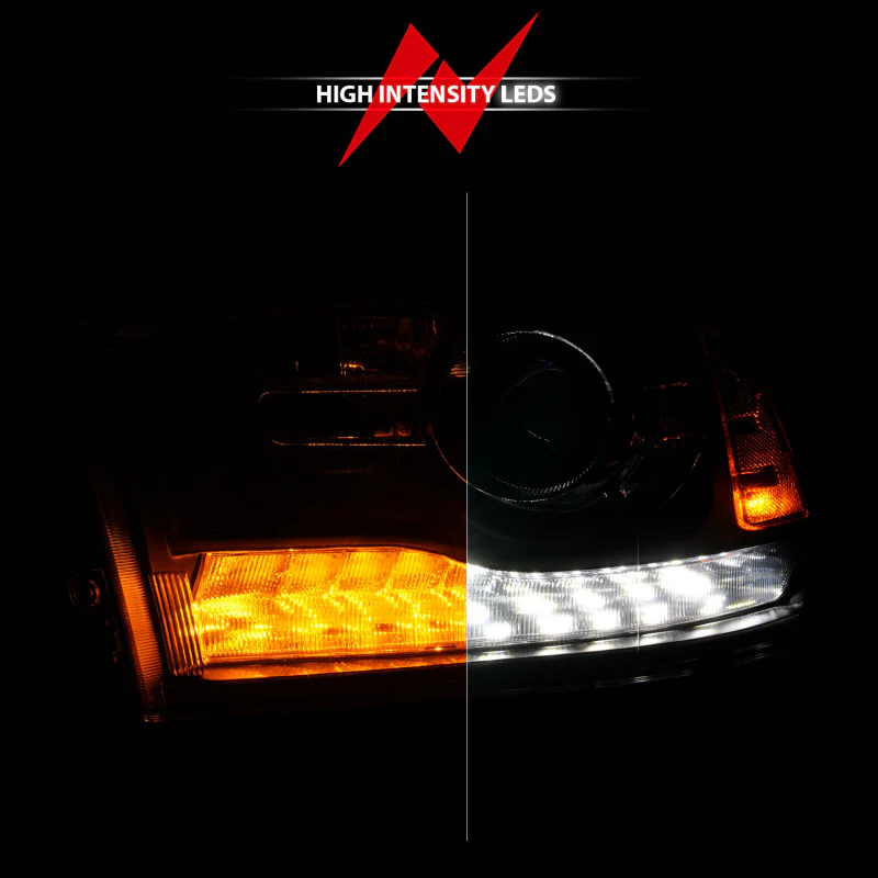 ANZO 09-18 Dodge Ram 1500/2500/3500 LED Plank Style Headlights Switchback + Sequential - Matte Black - Image 13