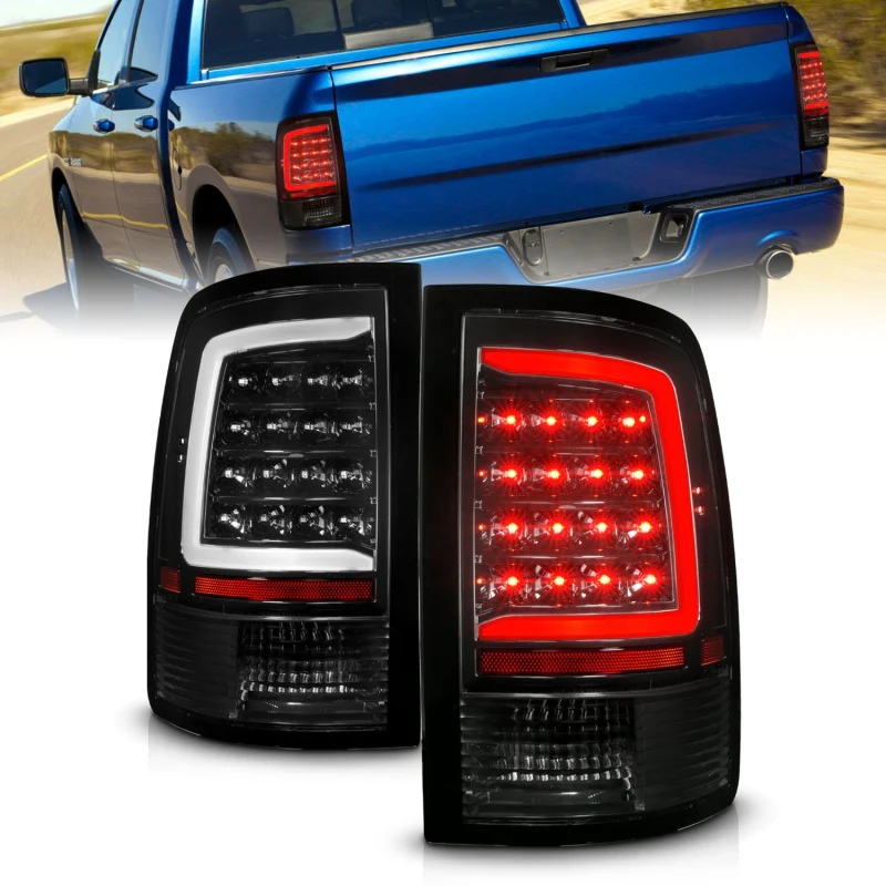 ANZO 09-18 Dodge Ram 1500 Full LED Taillights w/ Sequential Black Housing/Clear Lens - Image 2