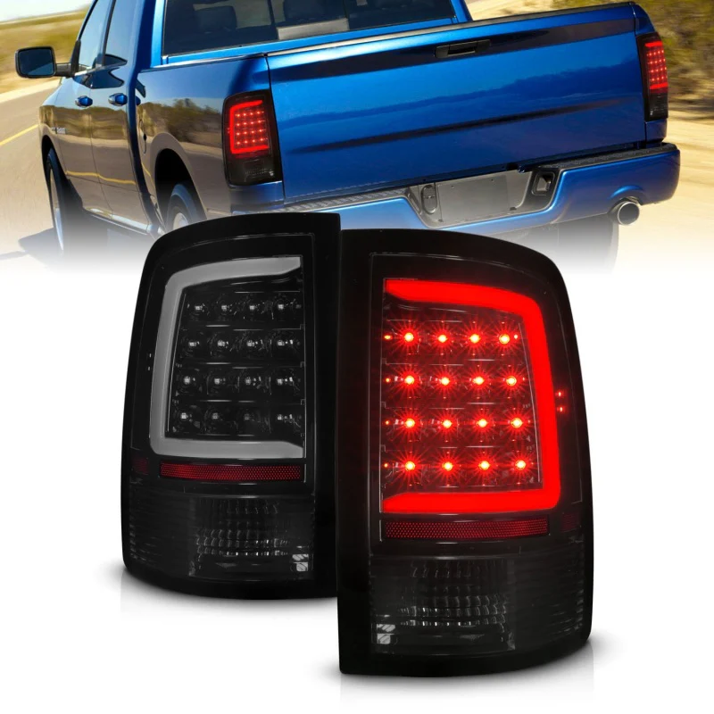 ANZO 09-18 Dodge Ram 1500 Full LED Taillights w/ Sequential Black Housing/Smoke Lens - Image 2