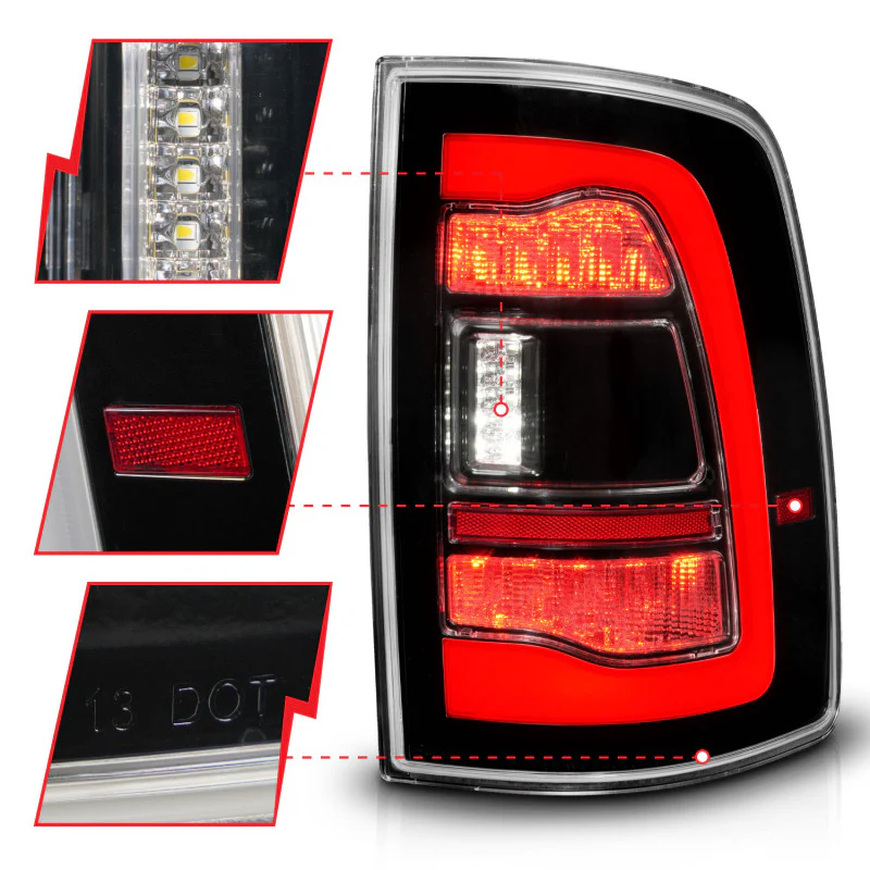 ANZO 09-18 Dodge Ram 1500 Sequential LED Taillights Black - Image 13