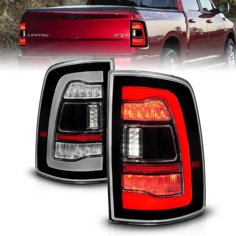 ANZO 09-18 Dodge Ram 1500 Sequential LED Taillights Black - Image 2