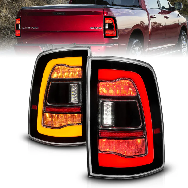 ANZO 09-18 Dodge Ram 1500 Sequential LED Taillights Black w/Switchback Amber Signal - Image 2