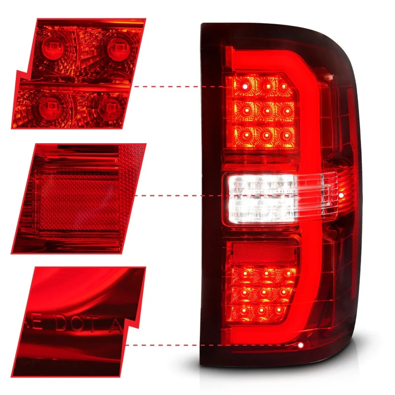 ANZO 14-18 GMC Sierra 1500 LED Taillights Red/Clear - Image 13