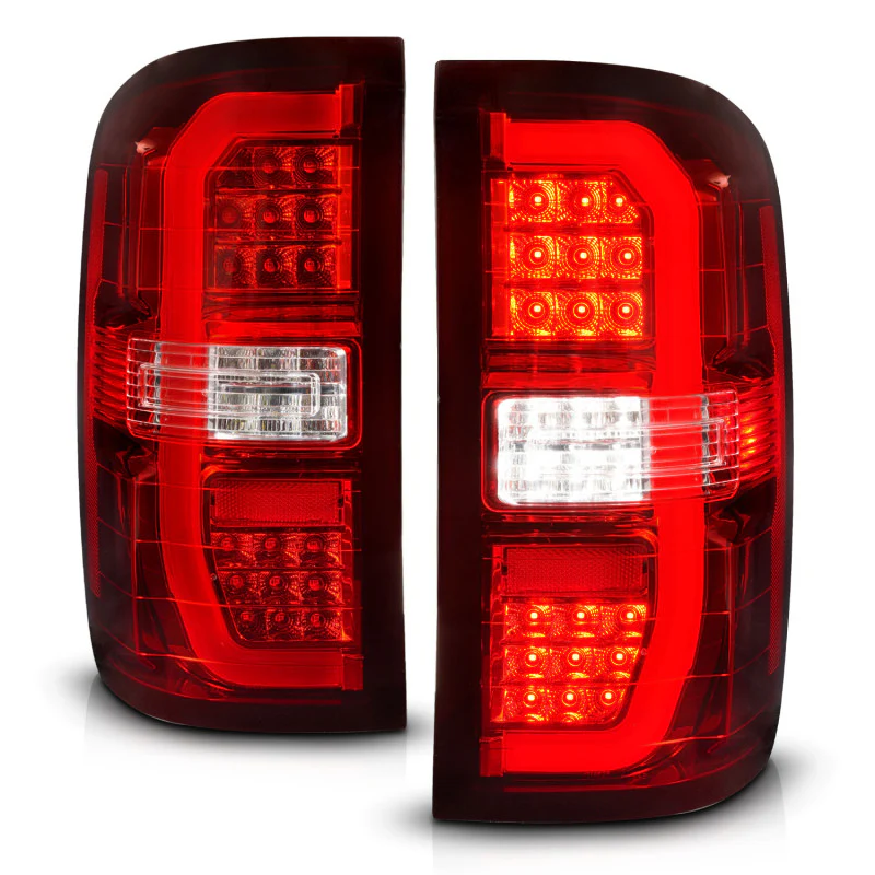 ANZO 14-18 GMC Sierra 1500 LED Taillights Red/Clear - Image 7