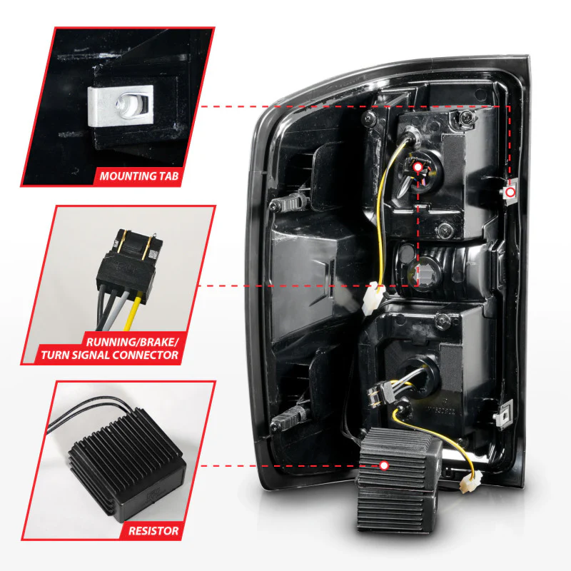 ANZO 15-19 Chevrolet Silverado 2500 HD/3500 HD LED Taillight w/ Sequential Black Housing/Clear Lens - Image 12