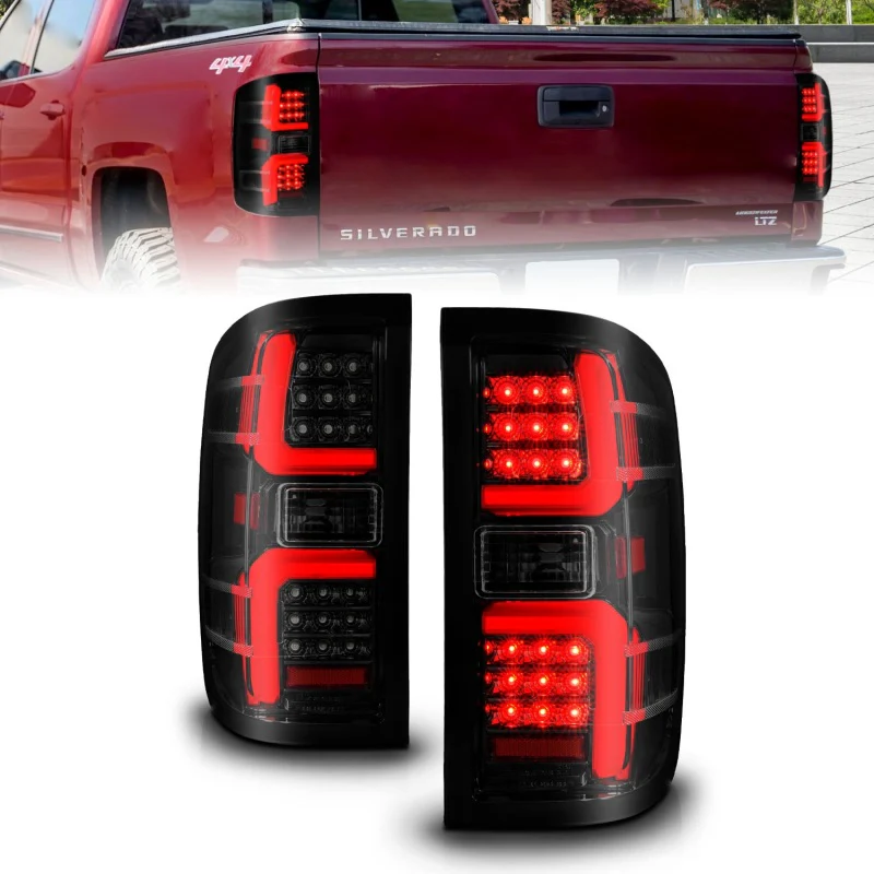 ANZO 15-19 Chevrolet Silverado 2500 HD/3500 HD LED Taillight w/ Sequential Black Housing/Smoke Lens - Image 2