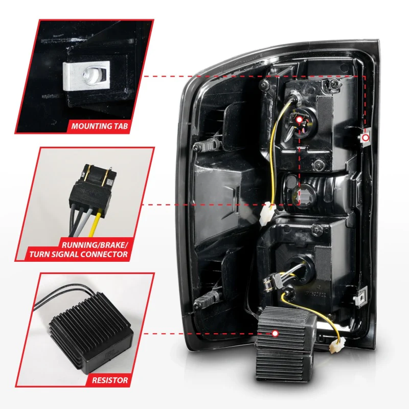 ANZO 15-19 Chevrolet Silverado 2500 HD/3500 HD LED Taillight w/ Sequential Black Housing/Smoke Lens - Image 9