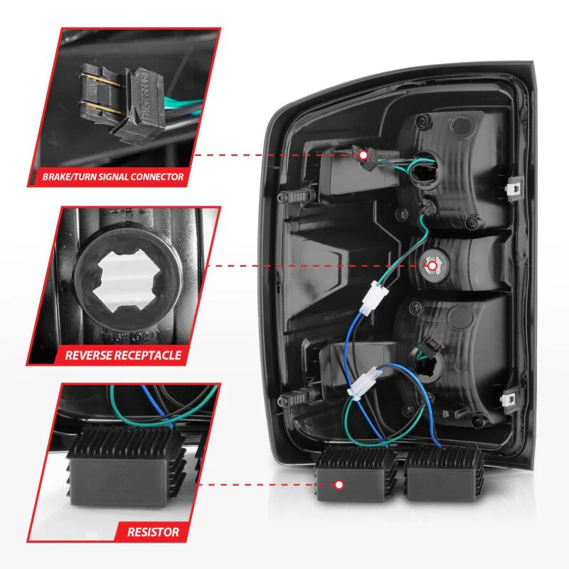 ANZO 15-19 Chevy Silverado 2500HD/3500HD (Factory Halogen Only) LED Tail Lights Black w/Clear Lens - Image 14