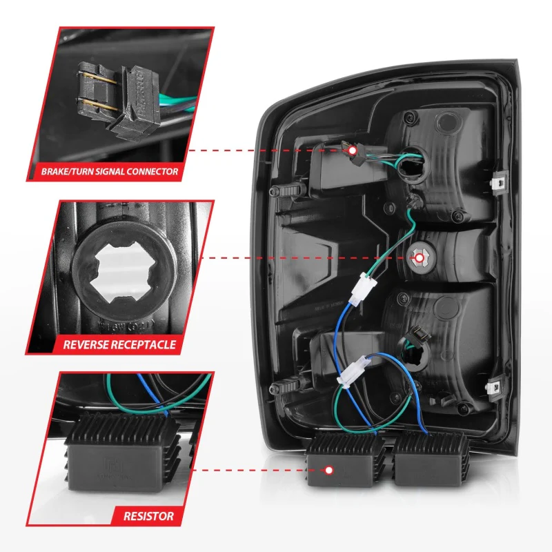 ANZO 15-19 Chevy Silverado 2500HD/3500HD (Factory Halogen Only) LED Tail Lights Black w/Clear Lens - Image 9